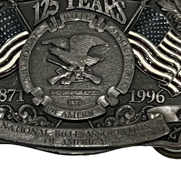 NRA‎ belt buckle National Rifle Association vintage 125 years 1996 Made in USA - Picture 3 of 6